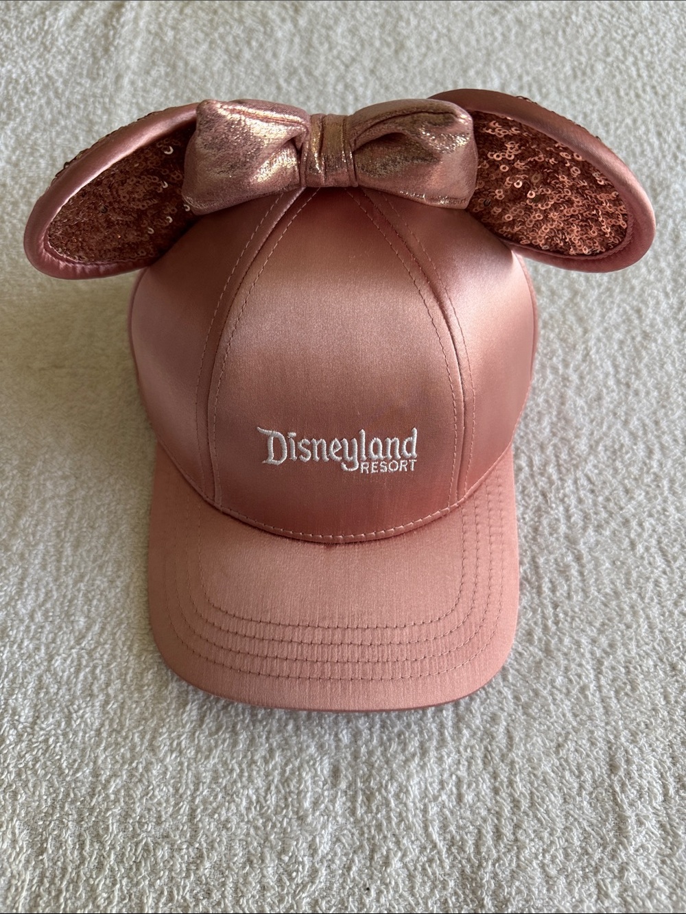 Disney Disneyland Resort Rose Blush Minnie Ear Baseball Cap Hat